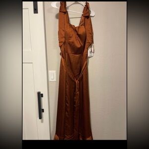 Size 16 Stevie style new with tags rust color floor length dress from Revelry!